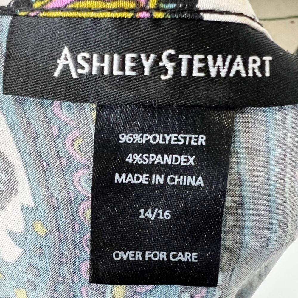 Ashley Stewart Multicolor Paisley Print Short Sleeve Wrap‎ Maxi Dress Size 14/16 - Picture 7 of 8
